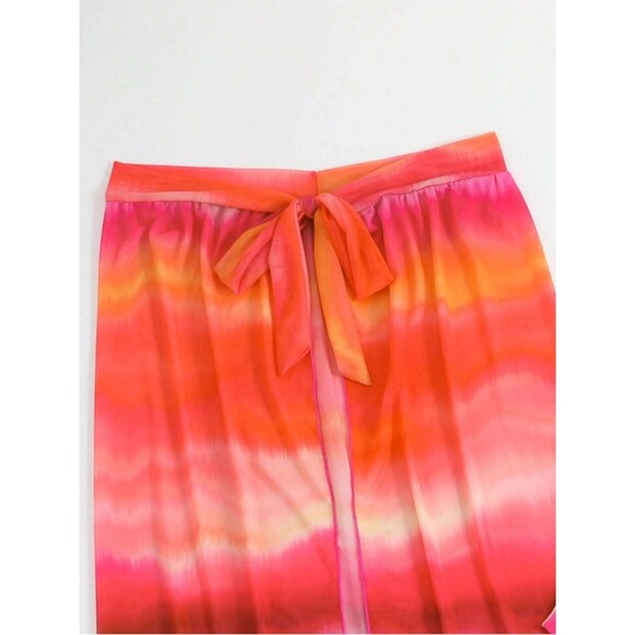 X-Large 3-piece Tie Dye Halter Triangle Bikini Swimsuit With Beach Wrap Skirt - Picture 4 of 6